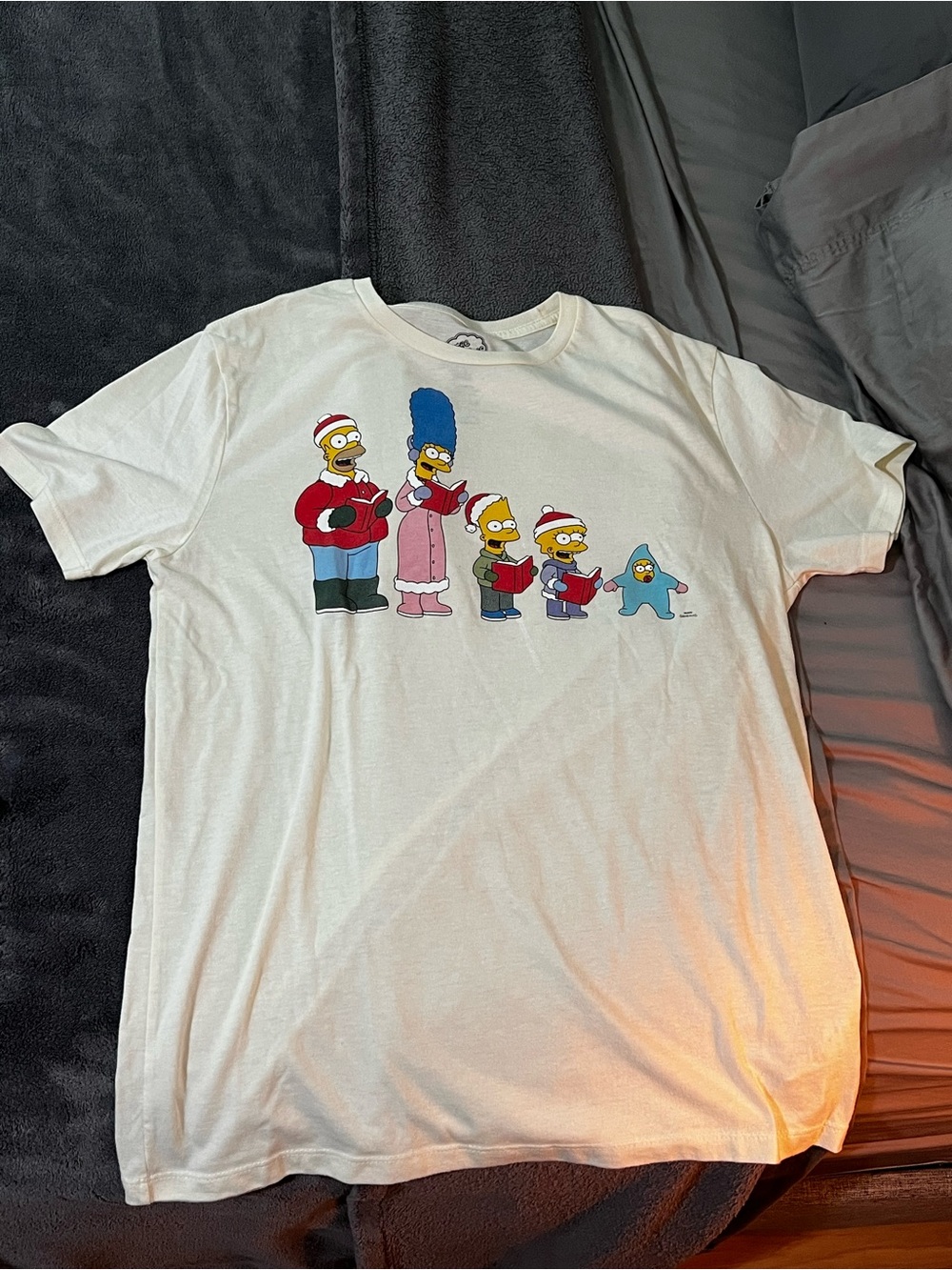 The Simpsons Christmas Caroling Tee Adult Medium